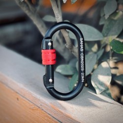 Sahas Steel Screw Lock Carabiner (Black)